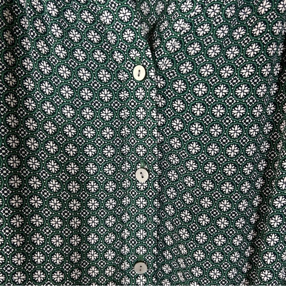 J. Jill Floral Green button down Blouse, Size L - Picture 3 of 6